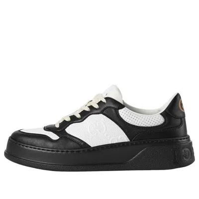 Gucci Gg Embossed Sneaker 'black White Leather'