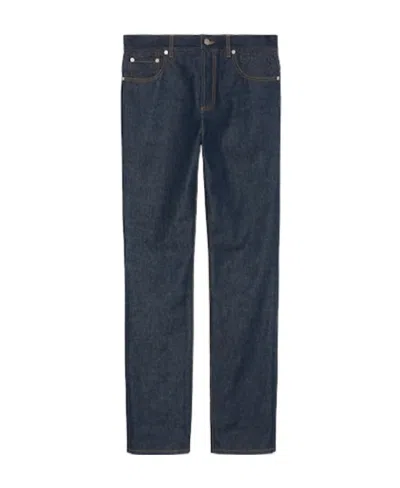 Gucci Denim Pant With Gg Embossed Detail In Blue