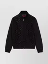 Gucci Embossed Gg Suede Bomber Jacket In Black