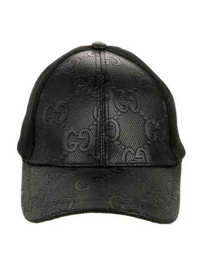 Pre-owned Gucci Gg Embossed Trucker Cap In Black
