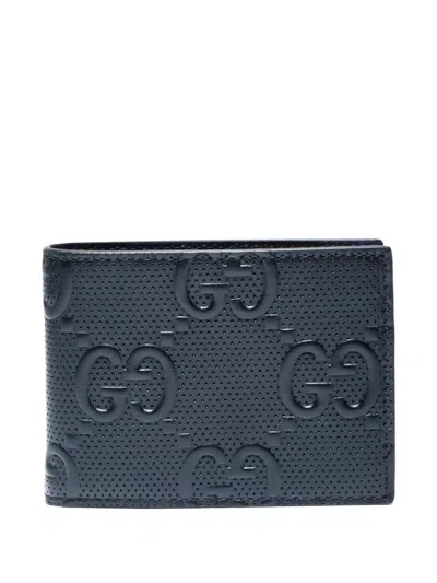 Pre-owned Gucci Gg-embossing Wallet In Black