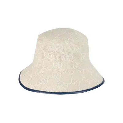 Pre-owned Gucci Gg Embroidered Bucket Hat 'white' | Women's Size M