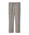 Gucci Gg-embroidered Canvas Tailored Trousers In Gray
