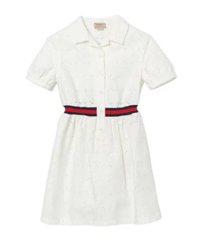 Gucci Gg-embroidered Cotton Shirtdress In White