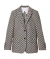 Gucci Blazer Aus Gg Canvas Aus Leinenmischung In Gray