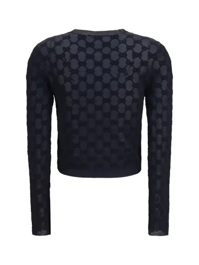 Gucci Cropped Cardigan With Buttons And Long Sleeves In Black