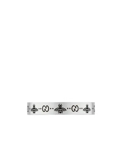 Gucci Gg-engraved Silver Ring
