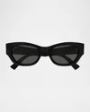 Gucci Gg Extruded 53mm Acetate Cat-eye Sunglasses In Black