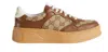 Gucci Gg Platform Sneakers In Leather And Cotton Blend With Gg Jacquard Monogram In Multi