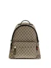 Gucci Medium Gg Backpack With Web In Brown