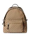 Gucci Medium Gg Backpack With Web In Nude