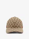 Gucci Men Beige Baseball Cap With Web Detail On The Side In Gg Canvas Man In Brown