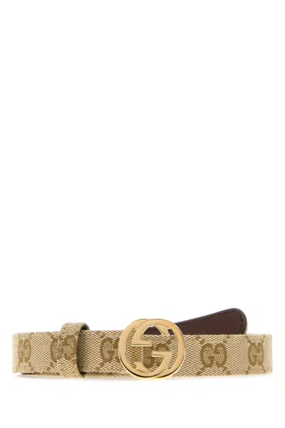 Gucci Gg Fabric Belt In Brown