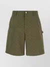 Gucci Olive Green Cotton Blend Bermuda Shorts In Green