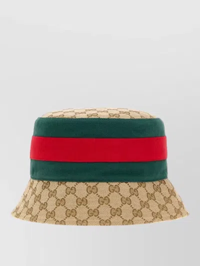 Gucci Gg Fabric Bucket Hat Contrast Band In Multi