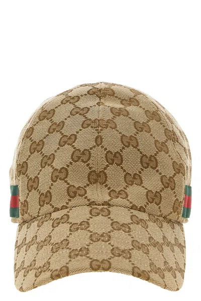 Gucci Gg Fabric Cap In Beige
