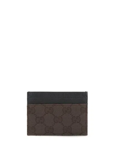 Gucci Gg Fabric Card Case In Brown