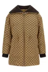 Gucci Bomber Jacket With Ribbed Collar And Cuffs In Brown