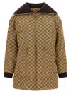 Gucci Gg Fabric Down Jacket In Neutral