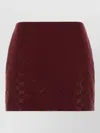 Gucci Rosso Ancora Gg-fabric Mini Skirt With Crystals In Burgundy