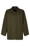 Gucci Military Green Gg Fabric Jacket Women In Green