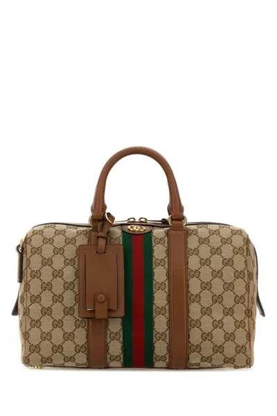 Gucci Gg Fabric Medium Ophidia Handbag With Gold-tone Hardware In Blue