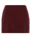 Gucci Gg Fabric High Waist Geometric Mini Skirt In Burgundy