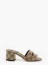 Gucci 55mm Siaga Gg Monogram Canvas Block-heel Sandals In Brown