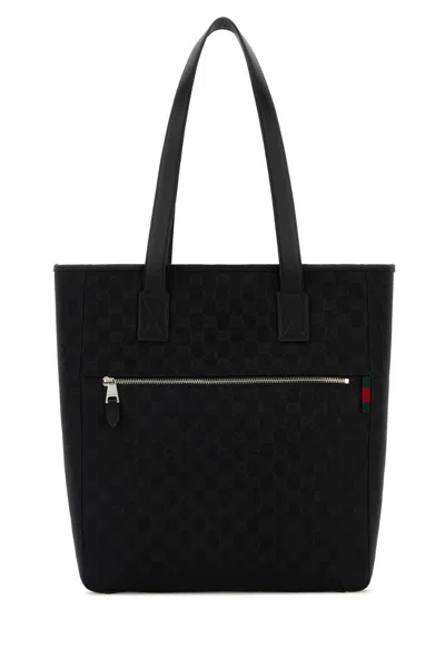 Gucci Medium Gg-monogram Tote Bag In Black