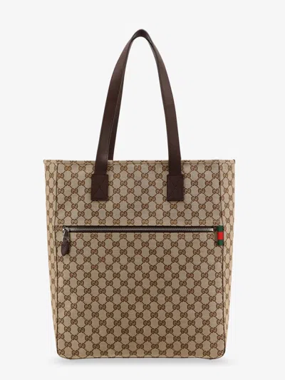 Gucci Gg Fabric Shopping Bag In Orange