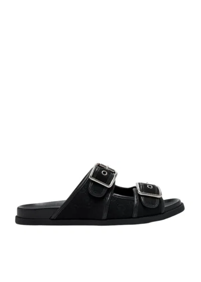 Gucci Gg Fabric Slippers In Black