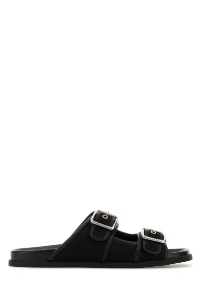 Gucci Gg Fabric Slippers In Black