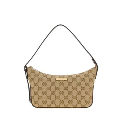 Gucci Gg Fabric Small Lady Lunetta Shoulder Bag Vintagsanddkbrown Borse A Mano In Brown