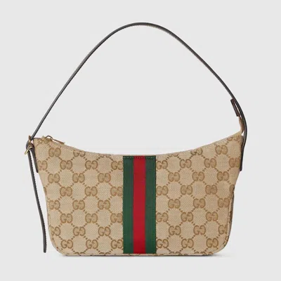 Gucci Gg Fabric Small Lunetta Crossbody Bag In Brown