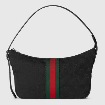 Gucci Gg Fabric Small Lunetta Shoulder Bag In Black