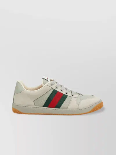 Gucci Gg Fabric Sneaker Oval Detail In Grey