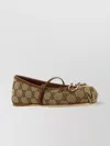 Gucci Gg Fabric Square Toe Ballerinas With Buckle