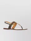 Gucci Brown Calf Leather Bos Taurus Flat Sandals