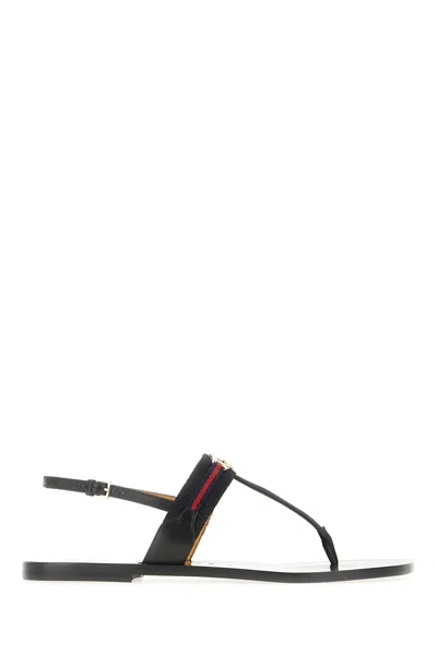 Gucci Gg Fabric Thong Sandals In Black