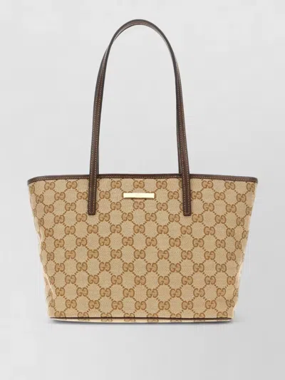 Gucci Gg Fabric Tribeca Small Shopping Tote In Brown