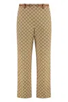 Gucci Tailored Pants With Distinctive Logo Pattern In Brown