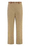 Gucci Tailored Pants With Distinctive Logo Pattern In Brown