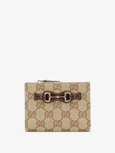 Gucci Gg Fabric Wallet In Beige