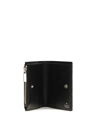 Gucci Gg Fabric With Plaque Wallet In Brown
