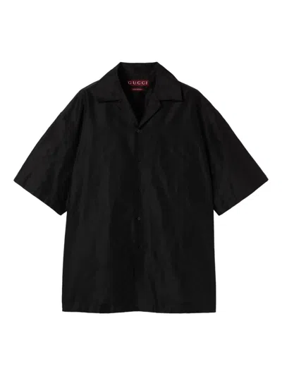 Gucci Gg Faille Short-sleeve Shirt In Black