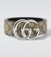 Gucci Gg Faux Leather Belt In Beige