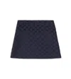 Gucci Gg Faux Leather-trimmed Skirt In Gray