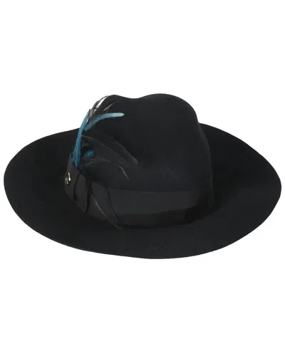 Gucci Gg Feather Trilby Hat (authentic Pre-loved) In Black