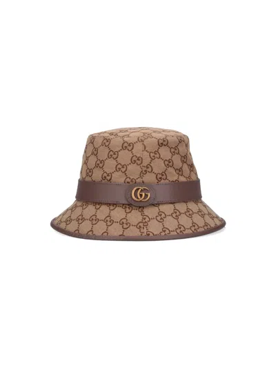 Gucci Gg Fedora Hat In Brown