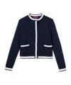 Gucci Gg Fine Cotton Jacquard Cardigan In Blue